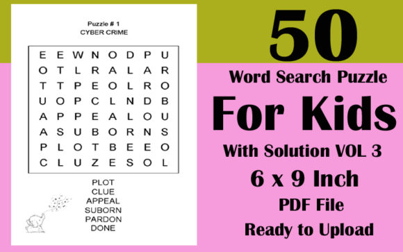 50 Kids Word Search Puzzle 6x9 KDP V 3: A Fun and Educational Resource for Children