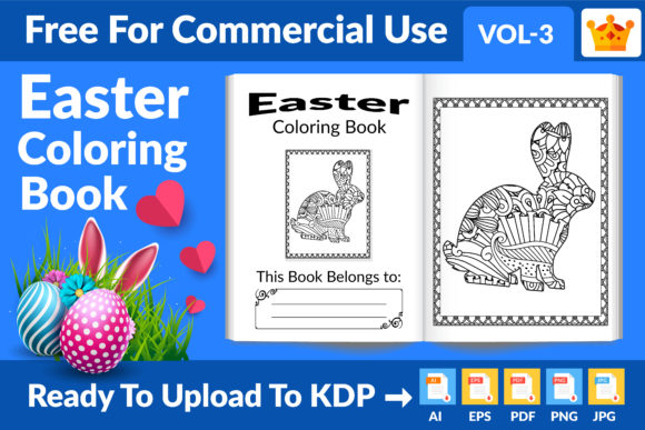 Easter Coloring Book KDP Interior Vol 3: A Creative and Versatile Resource for Kids and Business Owners