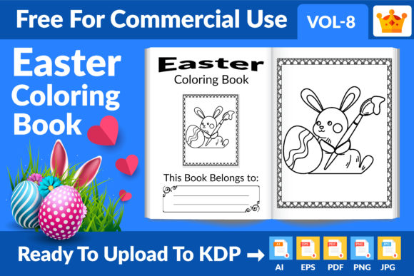 Easter Coloring Book KDP Interior Vol 8