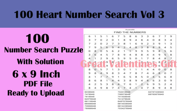 Explore 100 Number Search Valentines Puzzles V3