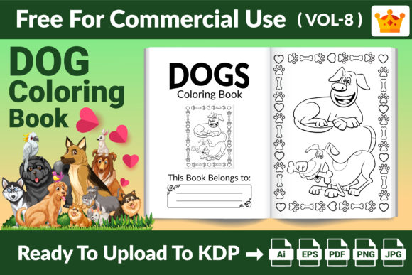 Explore Creative Fun with Dogs Coloring Page KDP Interior Vol 8