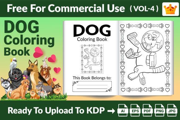 Explore Creative Possibilities with Dogs Coloring Page KDP Interior Vol 4