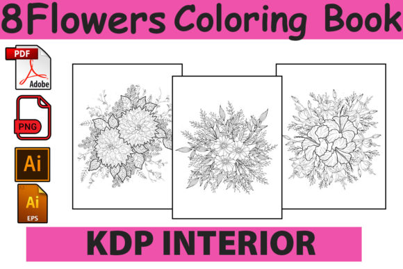 Flowers Coloring Book for KDP Interior: A Creative and Relaxing Digital Download