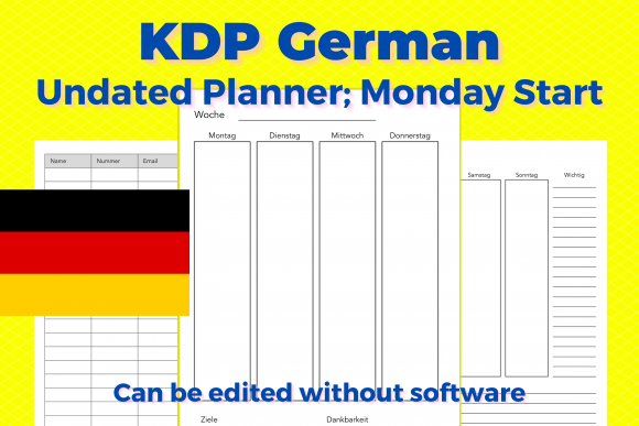 KDP German Undated Planner Monday Start: A Versatile Tool for Your Organizational Needs