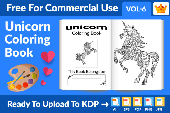 Unleashing Creativity with Unicorn Coloring Page KDP Interior Vol 6