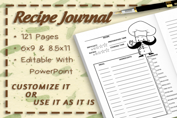 Unlock Your Culinary Creativity with the Recipe Journal Interior 121 Pages