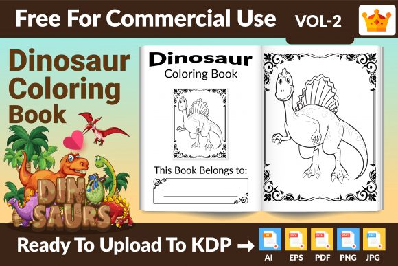Unlocking Creativity with Dinosaur Coloring Book KDP Interior V.2